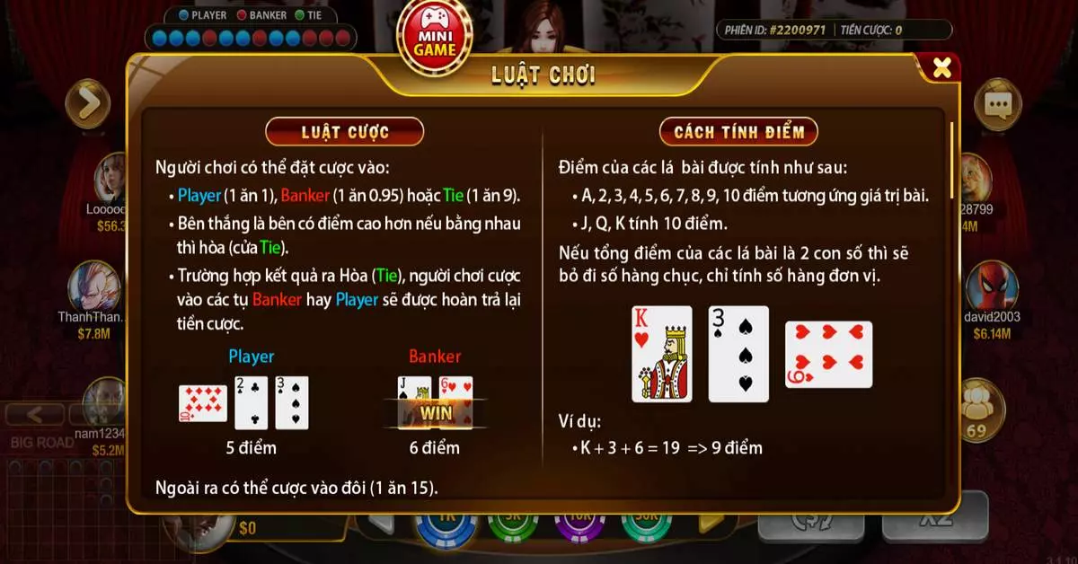 Các tính năng khi chơi Baccarat Go88